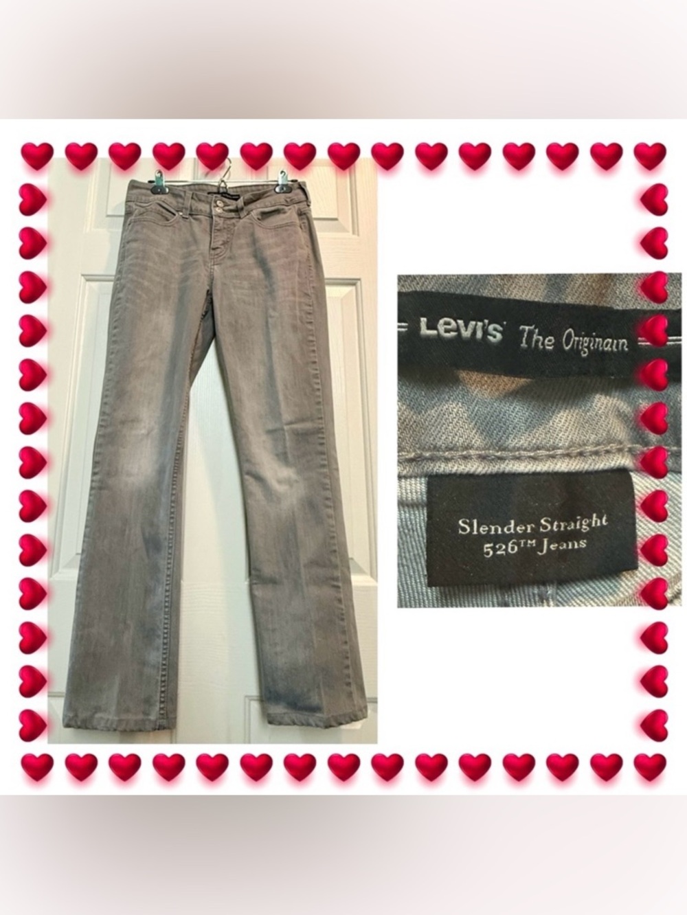 Jeans - Levi’s 526 slender straight stretch -gray - size 8 - excellent condition